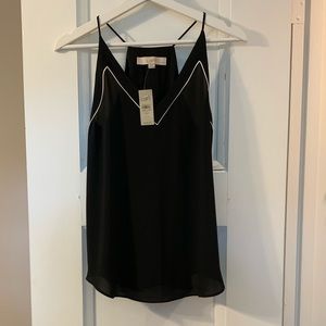 LOFT XSP Silky Tank, NWT, Black with White Trim